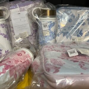 Gear-Up LoveShackFancy Pink Damask Cold Pack Lunch Box Pottery Barn Water Bottle